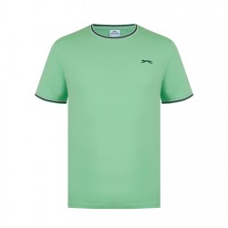 slazenger,tipped,t,shirt,mens,bright,green
