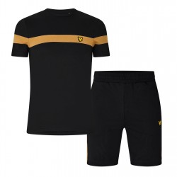 облекла,на,разпродажба,мъжки,тениски,lyle,and,scott,t,shirt,and,short,set,jet,black,x124