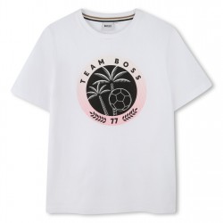 тениска,детски,3/4,панталони,boss,kids',palm,logo,t,shirt,white,10p