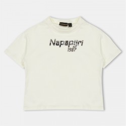 юношеска,тениска,детски,3/4,панталони,napapijri,primiero,shot,sleeve,t,shirt,junior,white,206