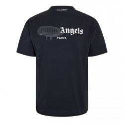 Тениска PALM ANGELS Palm Paris Tee Sn99 - Black Black тениска,облекла,на,разпродажба,мъжки,тениски,palm,angels,palm,paris,tee,sn99,black,black
