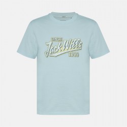 Тениска Jack Wills Men's Retro Graphic Cotton Short Sleeve Crew Neck T-Shirt - Baby Blue тениска,мъжки,тениски,jack,wills,men's,retro,graphic,cotton,short,sleeve,crew,neck,t,shirt,baby,blue