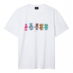 тениска,облекла,на,разпродажба,мъжки,тениски,ps,paul,smith,ps,robot,t,shirts,sn54,white,01