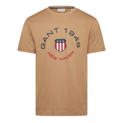 Тениска Gant Graph T-Shirt Sn64 - CARAMEL BEIGE тениска,мъжки,тениски,gant,graph,t,shirt,sn64,caramel,beige