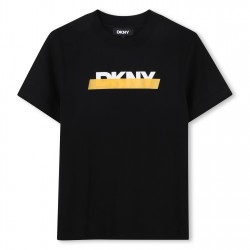 Тениска DKNY Kids' Logo Short-Sleeve Regular Fit T-Shirt - Black тениска,детски,облекла,dkny,kids',logo,short,sleeve,regular,fit,t,shirt,black