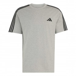 Мъжка тениска adidas Essentials 3-Stripes T-Shirt Mens - MedGrey/White мъжка,тениска,мъжки,потници,мъжки,блузи,с,яка,adidas,essentials,3,stripes,t,shirt,mens,medgrey,white