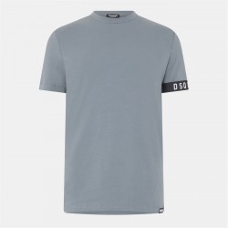тениска,мъжки,тениски,dsquared2,men's,dsq,band,logo,slim,fit,t,shirt,grey