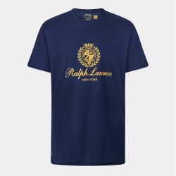 тениска,облекла,на,разпродажба,мъжки,тениски,polo,ralph,lauren,men's,crest,logo,regular,fit,t,shirt,newport,navy
