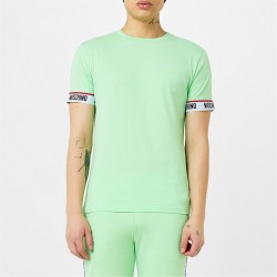 Тениска MOSCHINO Logo Band T-Shirt - Green тениска,облекла,на,разпродажба,мъжки,тениски,moschino,logo,band,t,shirt,green