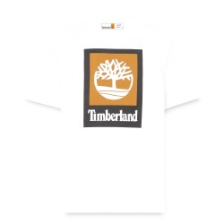 Тениска Timberland Mens Stack Logo Cotton Short-Sleeve T-Shirt - White тениска,мъжки,тениски,timberland,men,s,stack,logo,cotton,short,sleeve,t,shirt,white