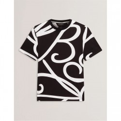 Тениска Ted Baker Men's TB Script Regular Fit T-Shirt - Black тениска,облекла,на,разпродажба,мъжки,тениски,ted,baker,men's,tb,script,regular,fit,t,shirt,black