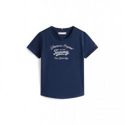 тениска,детски,3/4,панталони,tommy,hilfiger,kids',script,t,shirt,night,navy,c1g