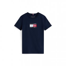 тениска,детски,3/4,панталони,tommy,hilfiger,kids',script,t,shirt,night,navy,c1g