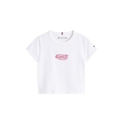 Тениска Tommy Hilfiger Kids Butterfly T-Shirt - White YBR тениска,tommy,hilfiger,kids,butterfly,t,shirt,white,ybr