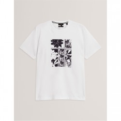 Тениска Ted Baker Ted Box print tshirt Sn54 - White тениска,облекла,на,разпродажба,мъжки,тениски,ted,baker,ted,box,print,tshirt,sn54,white