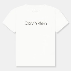 Тениска Calvin Klein Jeans Kids Logo T-Shirt - White YAF тениска,calvin,klein,jeans,kids,logo,t,shirt,white,yaf