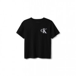 тениска,детски,3/4,панталони,calvin,klein,jeans,kids',ckj,logo,regular,fit,t,shirt,ck,black,beh