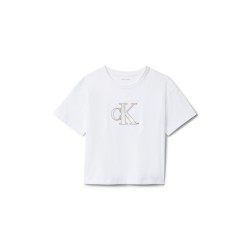 Тениска Calvin Klein Jeans Kids Big Logo Regular Fit T-Shirt - White YAF тениска,calvin,klein,jeans,kids,big,logo,regular,fit,t,shirt,white,yaf