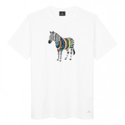 тениска,мъжки,летни,облекла,ps,paul,smith,zebra,print,t,shirt,white,01