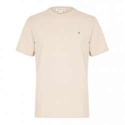 Тениска Calvin Klein Jeans Men's CKJ Woven Box Regular Fit T-Shirt - Oatmeal тениска,мъжки,тениски,calvin,klein,jeans,men's,ckj,woven,box,regular,fit,t,shirt,oatmeal