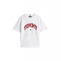 тениска,детски,3/4,панталони,tommy,hilfiger,kids',varsity,t,shirt,white,ybr