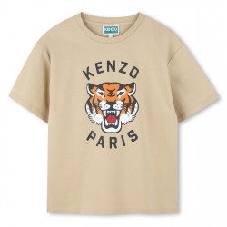детска,тениска,детски,3/4,панталони,kenzo,unisex,kids',tiger,short,sleeve,t,shirt,sand