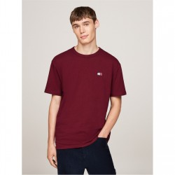 тениска,облекла,на,разпродажба,мъжки,тениски,tommy,jeans,classic,tommy,small,badge,t,shirt,deep,rouge