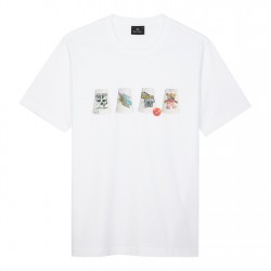 тениска,мъжки,тениски,ps,paul,smith,ps,zebcutout,tee,sn53,white,01