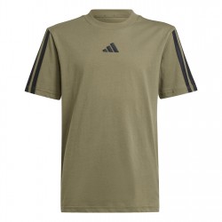 юношеска,тениска,детски,тениски,детски,облекла,adidas,3,stripe,essentials,t,shirt,junior,olive,strata