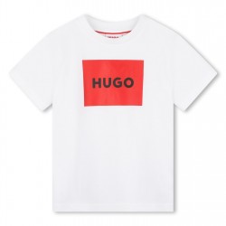 юношеска,тениска,детски,облекла,hugo,cotton,large,box,logo,t,shirt,juniors,white,10p