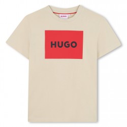 юношеска,тениска,детски,облекла,hugo,cotton,large,box,logo,t,shirt,juniors,stone,255
