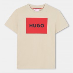 детска,тениска,детски,3/4,панталони,hugo,unisex,kids,big,logo,cotton,short,sleeve,t,shirt,stone,255
