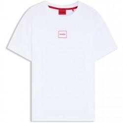 Тениска Hugo Logo T-Shirt - White 101 тениска,мъжки,тениски,hugo,logo,t,shirt,white,101