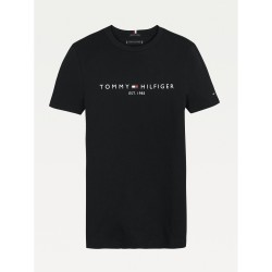 Юношеска тениска Tommy Hilfiger Essential T Shirt Juniors - Black BDS юношеска,тениска,tommy,hilfiger,essential,t,shirt,juniors,black,bds