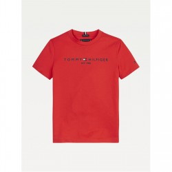 юношеска,тениска,детски,3/4,панталони,tommy,hilfiger,essential,t,shirt,juniors,crimson,xnl