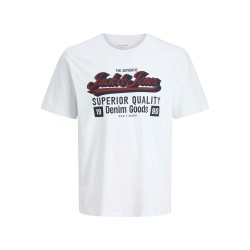 Jack and Jones Colour Logo T-Shirt Mens Plus Size - Cloud Dancer jack,and,jones,colour,logo,t,shirt,mens,plus,size,cloud,dancer