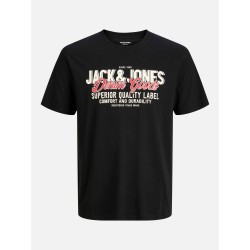 jack,and,jones,colour,logo,t,shirt,mens,plus,size,black