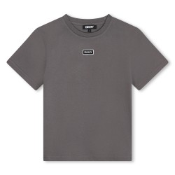 Детска тениска DKNY Unisex Kids Small Logo T-Shirt - Charcoal 094 детска,тениска,dkny,unisex,kids,small,logo,t,shirt,charcoal,094