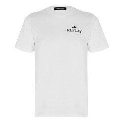 Тениска Replay Small Logo T-shirt - White 001 тениска,мъжки,ежедневни,облекла,мъжки,тениски,replay,small,logo,t,shirt,white,001