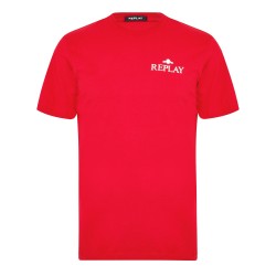Тениска Replay Small Logo T-shirt - Red 665 тениска,мъжки,тениски,replay,small,logo,t,shirt,red,665