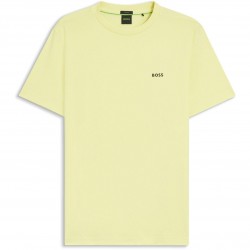 тениска,boss,mens,boss,green,t,shirt,with,logo,design,stretch,cotton,yellow