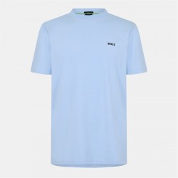 тениска,мъжки,тениски,boss,mens,boss,green,t,shirt,with,logo,design,stretch,cotton,pas,blue,451