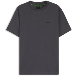 тениска,мъжки,тениски,boss,mens,boss,green,t,shirt,with,logo,design,stretch,cotton,open,grey