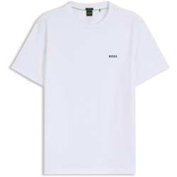 тениска,мъжки,тениски,boss,mens,boss,green,t,shirt,with,logo,design,stretch,cotton,white