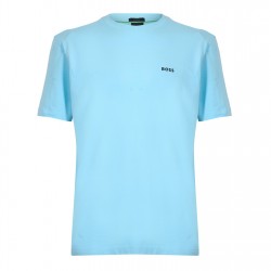 тениска,мъжки,тениски,boss,mens,boss,green,t,shirt,with,logo,design,stretch,cotton,light,blue,456