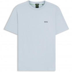 тениска,boss,mens,boss,green,t,shirt,with,logo,design,stretch,cotton,light,blue