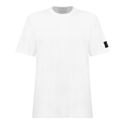 Тениска Calvin Klein Jeans Mens Waffle Badge Cotton T-Shirt - White YAF тениска,мъжки,тениски,calvin,klein,jeans,men,s,waffle,badge,cotton,t,shirt,white,yaf