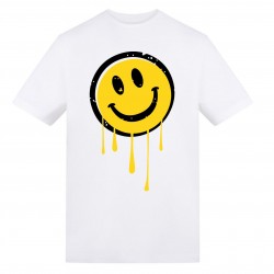 AWD Unisex Music Printed Tee - Melting Smiley мъжки,горнища,размер+,awd,unisex,music,printed,tee,melting,smiley