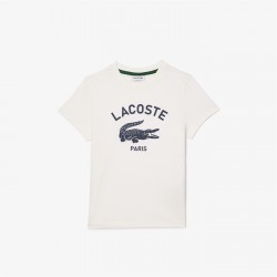юношеска,тениска,детски,облекла,lacoste,big,logo,t,shirt,juniors,white,70v
