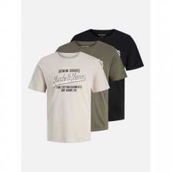 мъжка,тениска,мъжки,тениски,jack,and,jones,ethan,3,pack,short,sleeve,t,shirt,mens,dusty,olive